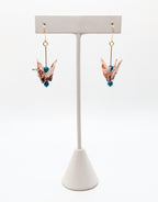Pink Blossom, Apatite Origami Crane Earrings