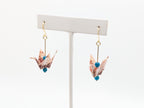Pink Blossom, Apatite Origami Crane Earrings