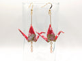Red and Gold Washi Paper with Blossoms, Rose Quartz - Gold Wires - Large
