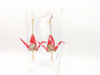 Red and Gold Washi Paper with Blossoms, Rose Quartz - Gold Wires - Large