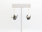 Dark Forest Origami Crane Earrings