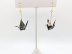 Dark Forest Origami Crane Earrings
