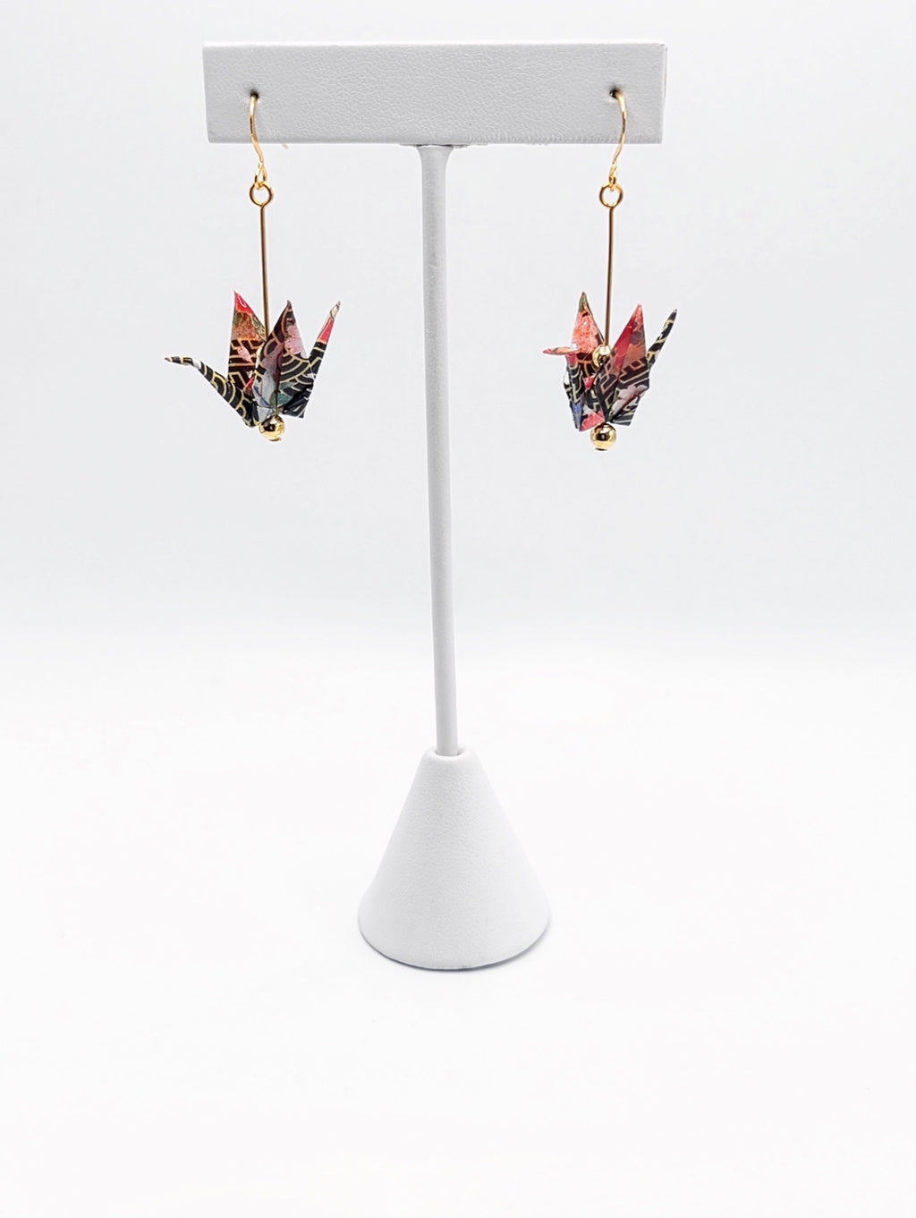 Multicolor Origami Crane Earrings