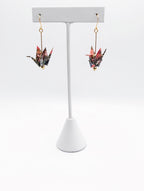 Multicolor Origami Crane Earrings