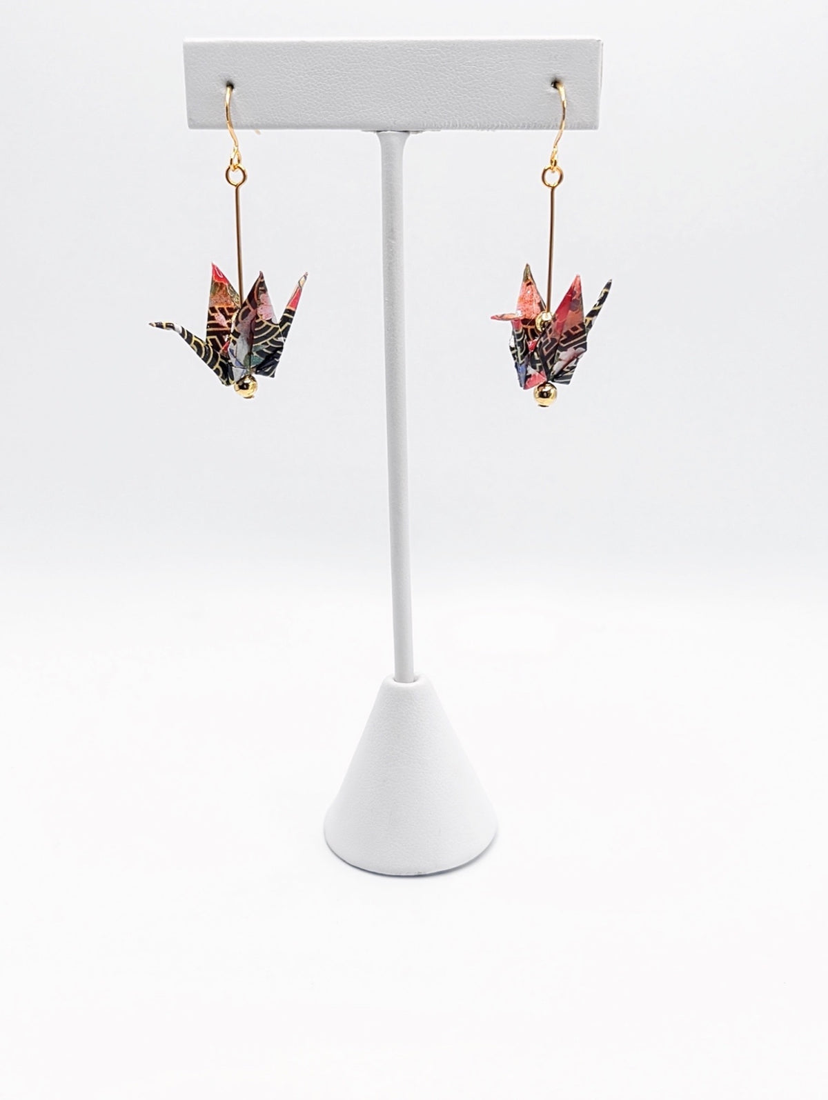 Multicolor Origami Crane Earrings