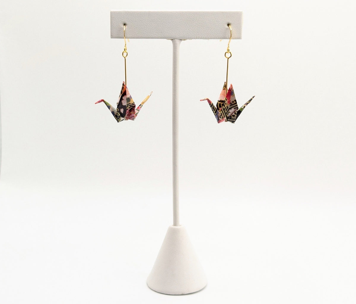 Multicolor Origami Crane Earrings