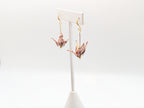 Pink Blossom Origami Crane Earrings