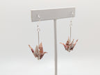 Pink Blossom Origami Crane Earrings