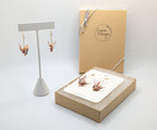 Pink Blossom Origami Crane Earrings