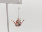 Pink Blossom Origami Crane Earrings