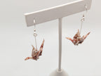 Pink Blossom Origami Crane Earrings