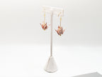 Pink Blossom Origami Crane Earrings