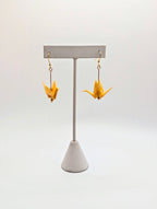 Soft Yellow Origami Crane Earrings