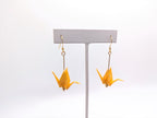Soft Yellow Origami Crane Earrings