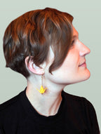 Soft Yellow Origami Crane Earrings