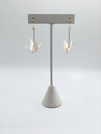 White Origami Crane Earrings