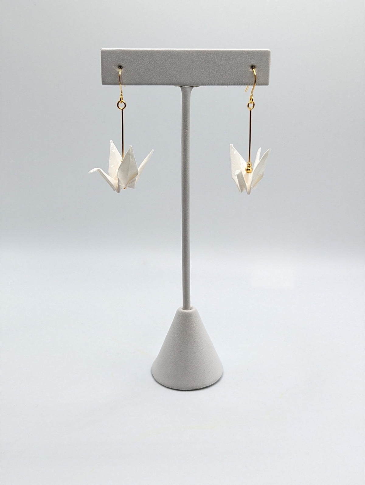 White Origami Crane Earrings