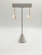White Origami Crane Earrings