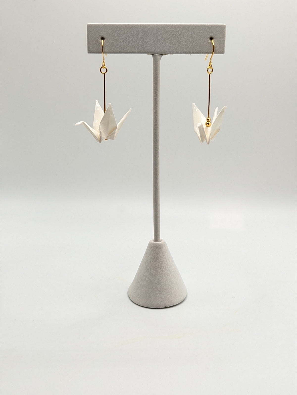 White Origami Crane Earrings