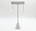 White Origami Crane Earrings