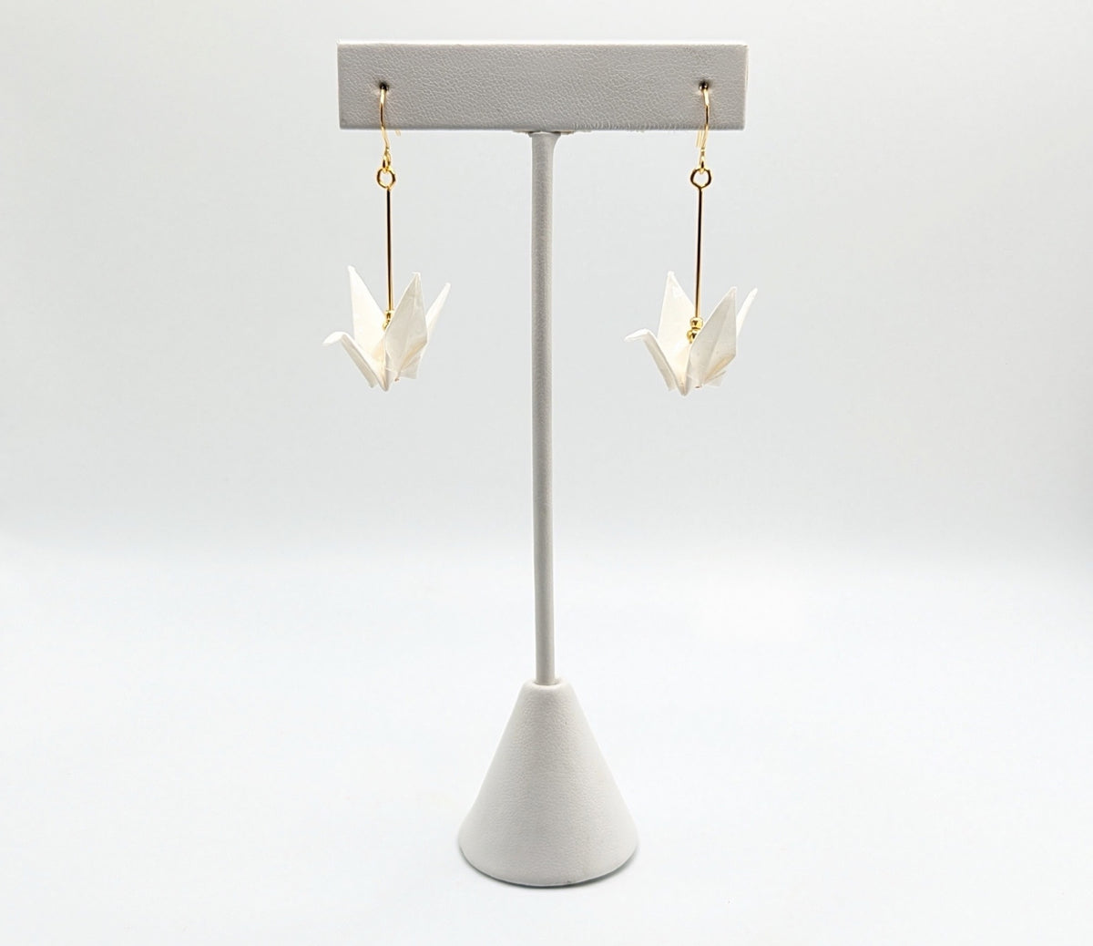White Origami Crane Earrings