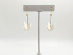 White Origami Crane Earrings