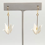 White Origami Crane Earrings
