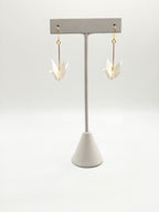 White Origami Crane Earrings
