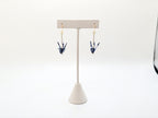 Blue Floral, Moonstone Origami Crane Earrings