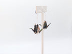 Dark Forest, Moonstone Origami Crane Earrings