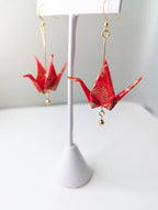 Red and Gold Washi Paper - Gold Wires - Large
