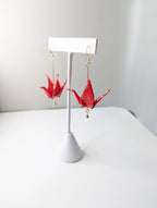 Red and Gold Washi Paper - Gold Wires - Large