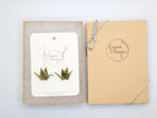 Olive Origami Crane Earrings - Gold Wires