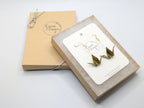 Yellow Chiyogami Origami Crane Earrings - Gold Wires